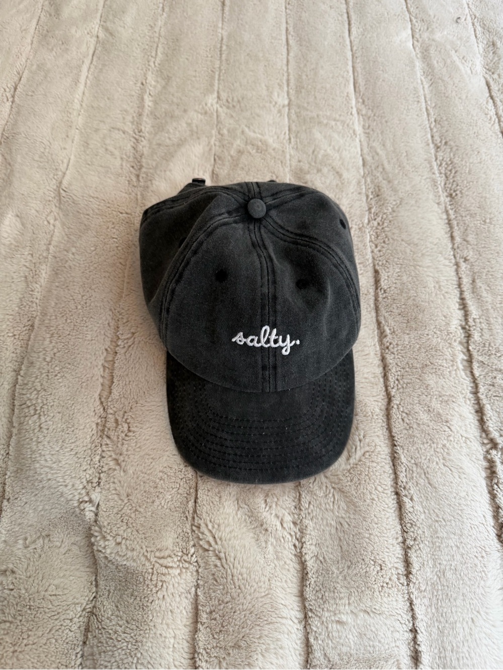 🥳 *SALE* “salty." Embroidered Dalix Washed Black Baseball Hat.  O/S